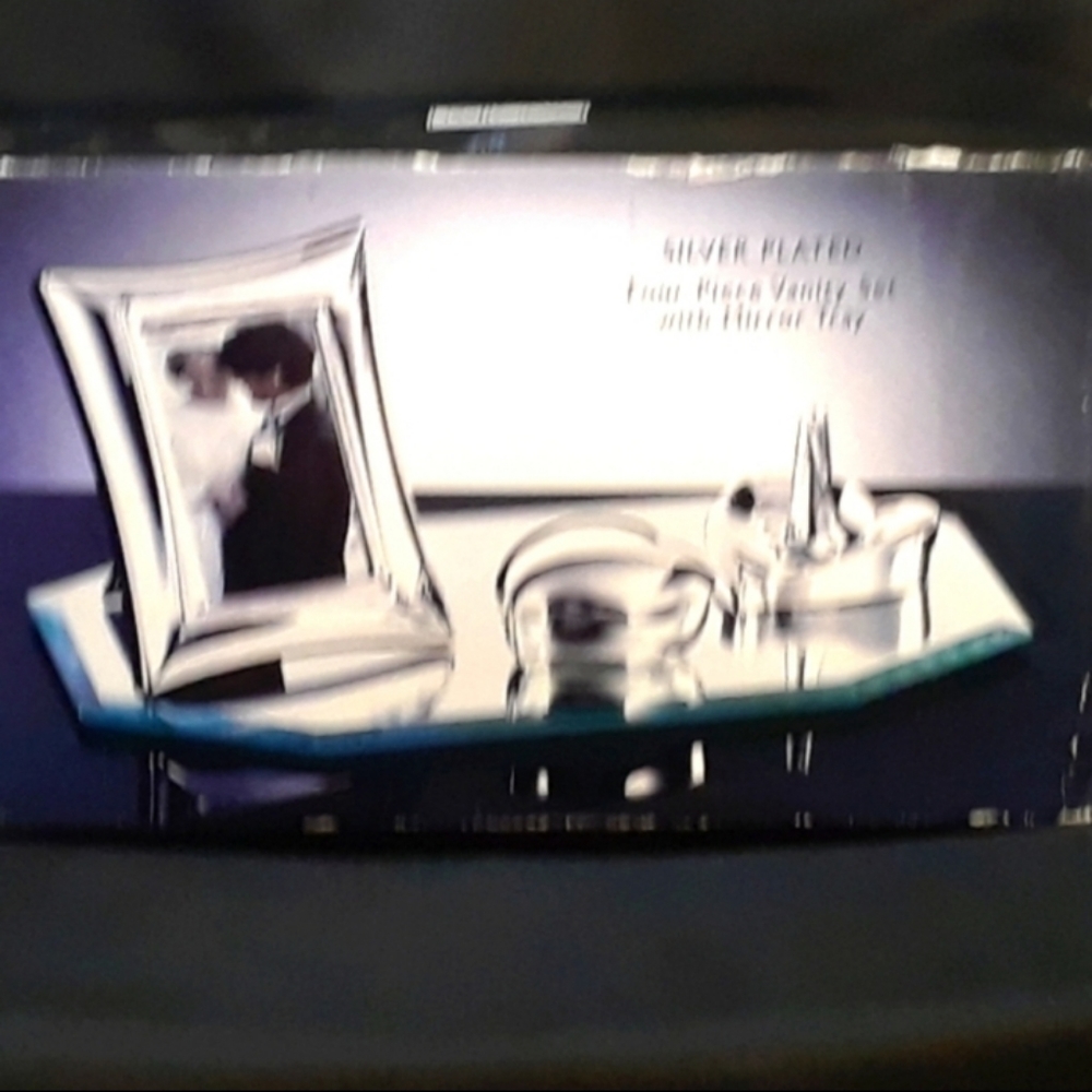 Silver Plated Four Piece Vanity Set